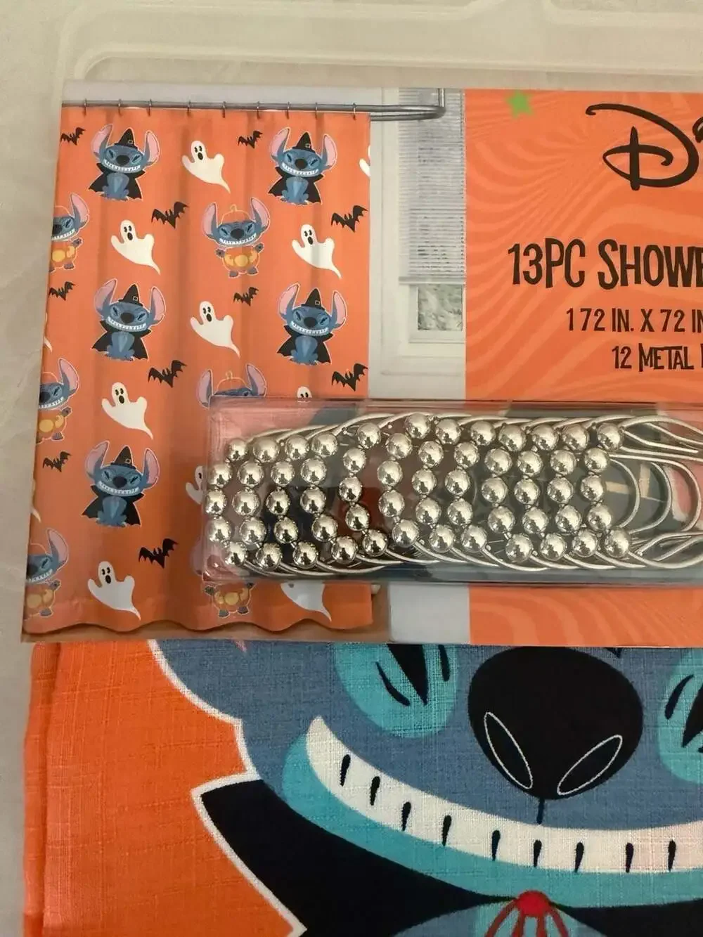 Disney Lilo & Stitch 13-Piece Halloween Shower Curtain Set with Metal  Hooks